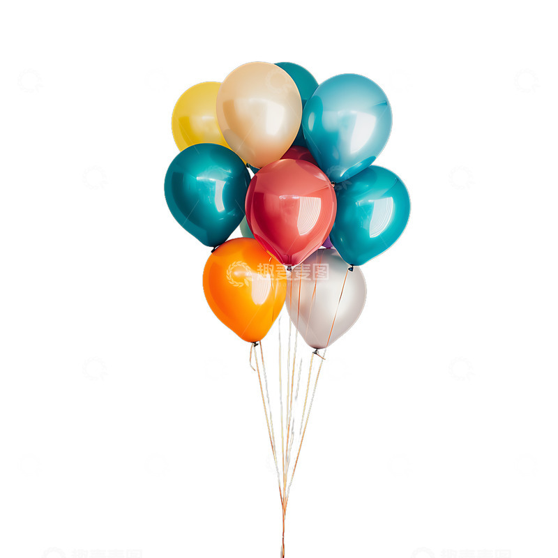 高清大图下载【趣麦麦图】彩色气球装饰节日庆祝