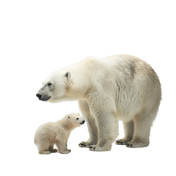 北极熊和宝宝可爱