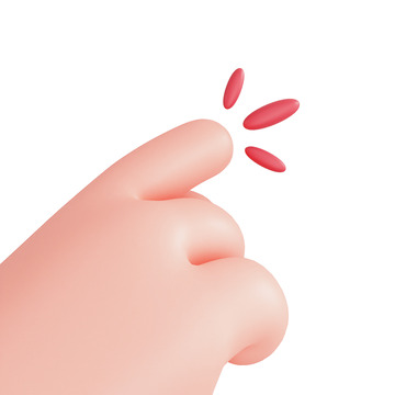 3D立体Q萌点击手势设计