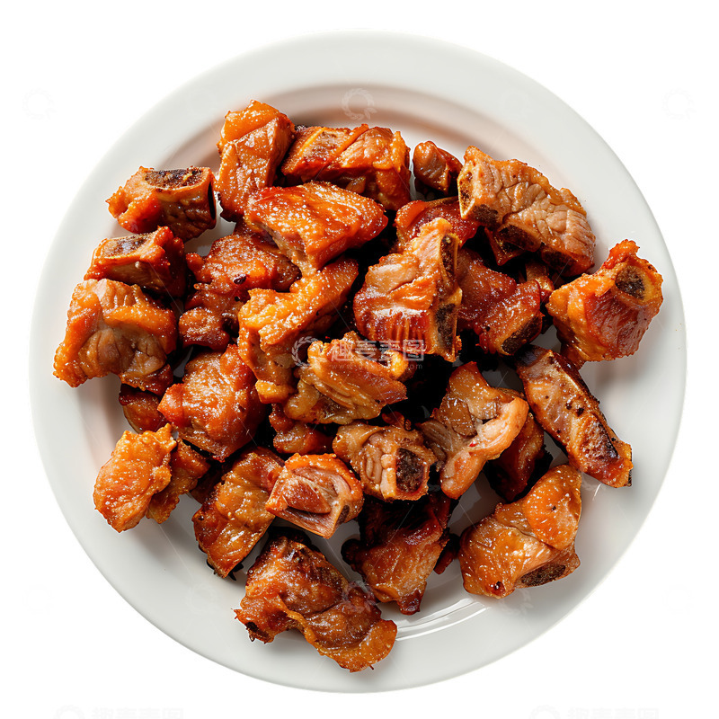 高清大图下载【趣麦麦图】-一盘油煎排骨美食