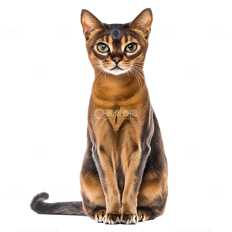 高清大图下载【趣麦麦图】阿比西尼亚猫动物宠物站立全身