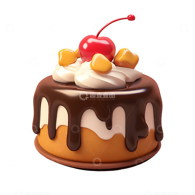 高清大图下载【趣麦麦图】3D水果蛋糕