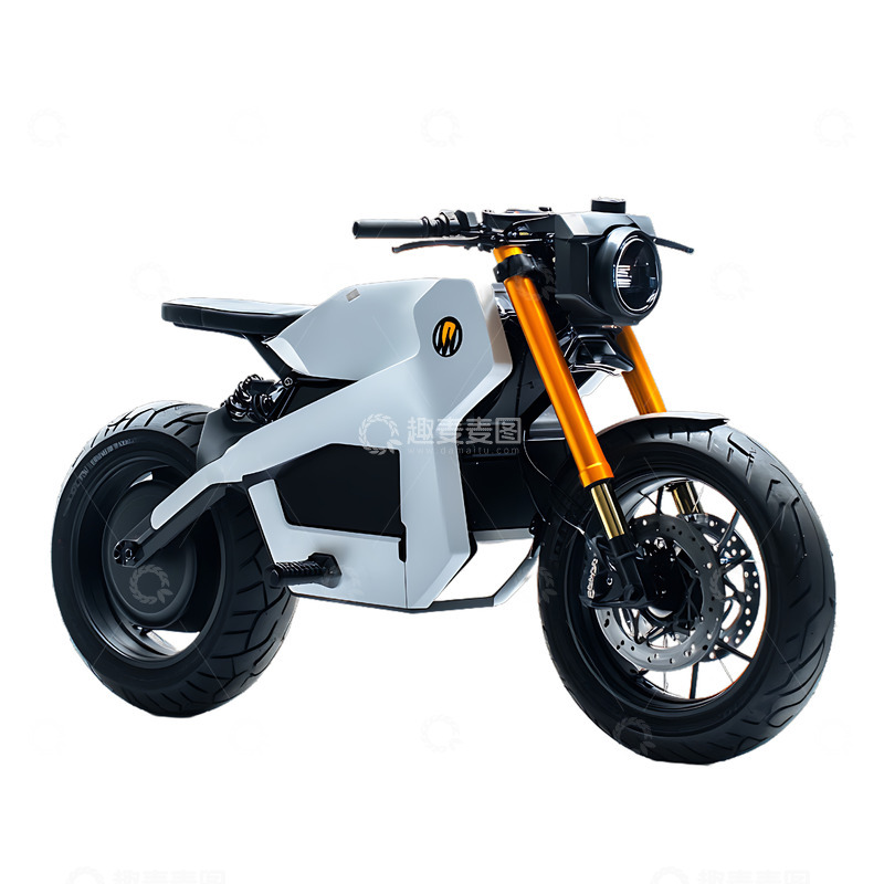 高清大图下载【趣麦麦图】白色的电动摩托车