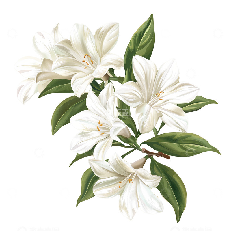 高清大图下载【趣麦麦图】白色百合花插图