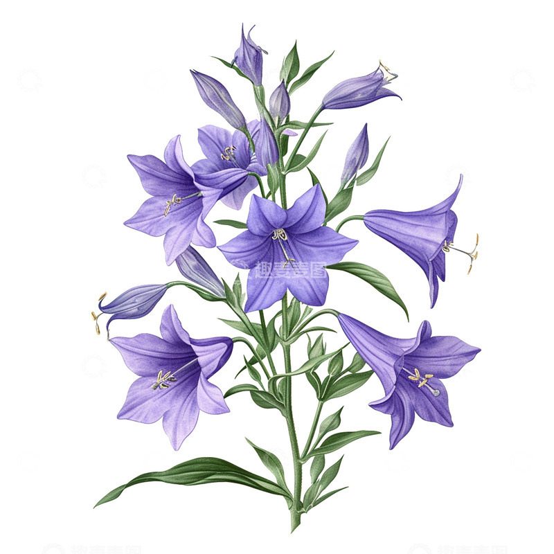 高清大图下载【趣麦麦图】一棵紫色铃铛花