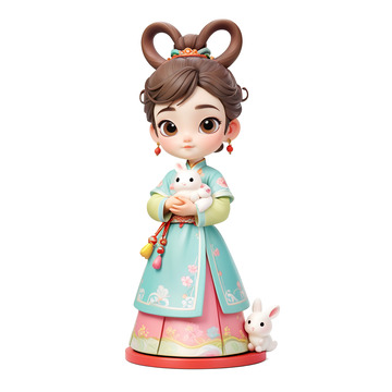 抱着兔子的嫦娥