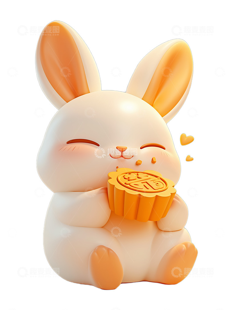 高清大图下载【趣麦麦图】可爱的小兔与月饼