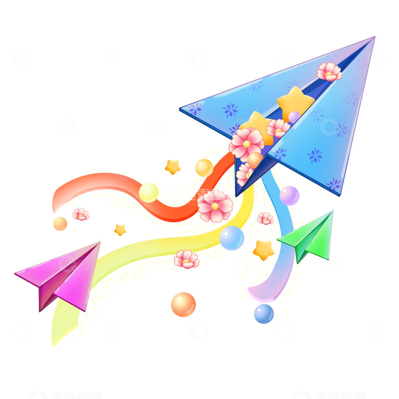 源文件下载【趣麦麦图】载着梦想的纸飞机
