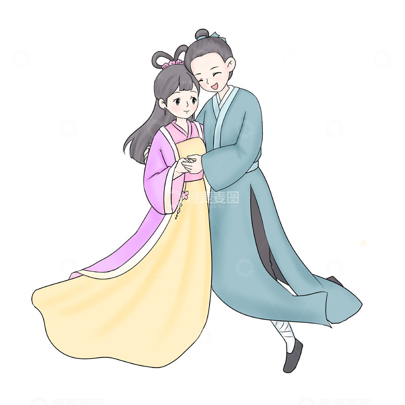 源文件下载【趣麦麦图】七夕牛郎织女