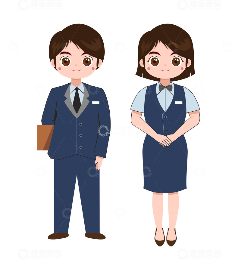 源文件下载【趣麦麦图】卡通职业人员工作人员