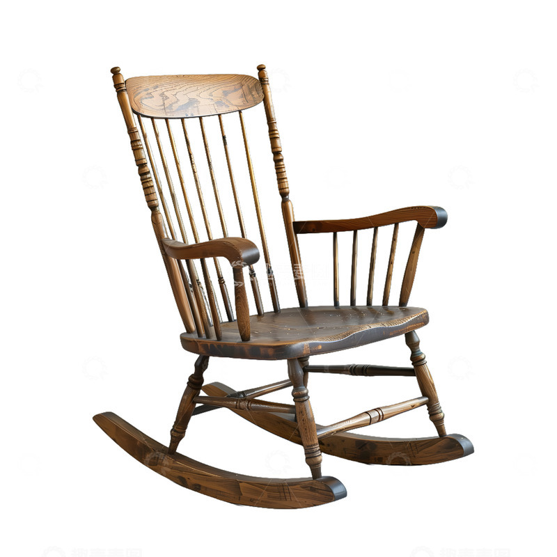 高清大图下载【趣麦麦图】一个摇摇椅椅子木制