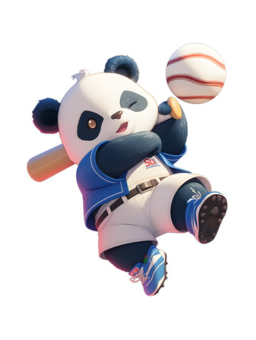 可爱的熊猫棒球垒球体育