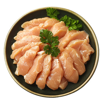 一盘鸡胸肉鸡肉肉类