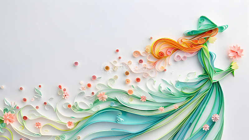 高清大图下载【趣麦麦图】纸艺手工彩色梦幻仙女艺术壁纸