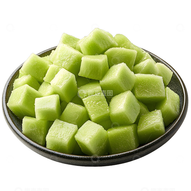 高清大图下载【趣麦麦图】一盘绿色的哈密瓜水果