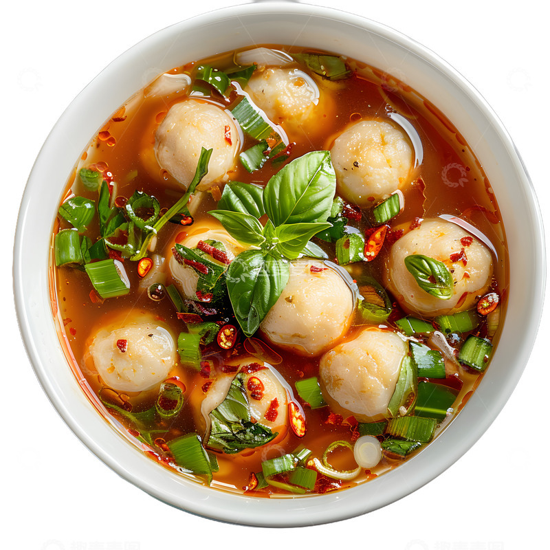 高清大图下载【趣麦麦图】美味的鱼丸汤