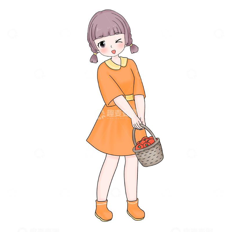 源文件下载【趣麦麦图】秋分丰收柿子