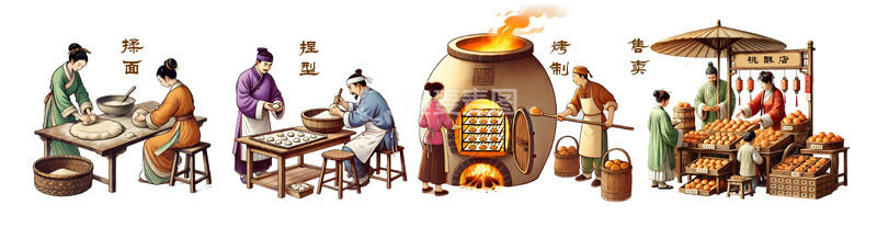 高清大图下载【趣麦麦图】古法宫廷桃酥制作工艺流程图