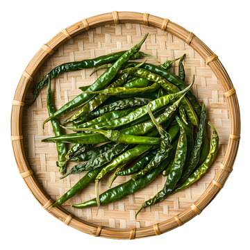 一竹子盘子青椒干辣椒