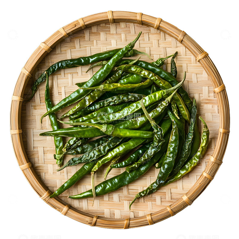 高清大图下载【趣麦麦图】一竹子盘子青椒干辣椒