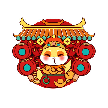 2025蛇年新年门贴装饰