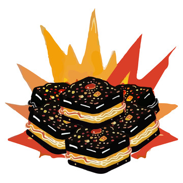 手绘臭豆腐卡通