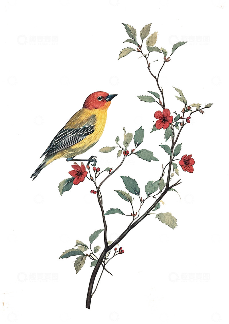 高清大图下载【趣麦麦图】一直美丽的小鸟