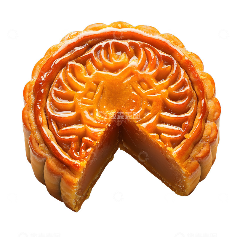 高清大图下载【趣麦麦图】中秋节切开的月饼