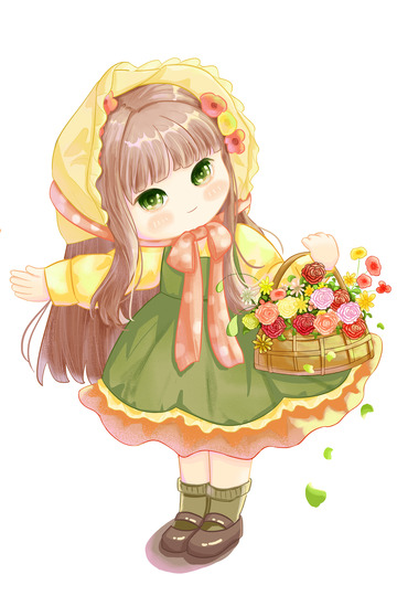 春季挎花篮女孩