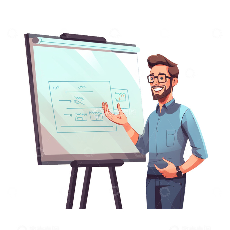 高清大图下载【趣麦麦图】商务简约讲解ppt的老板