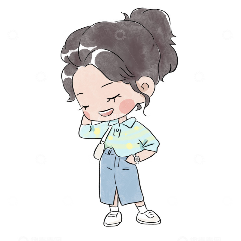 源文件下载【趣麦麦图】可爱 女孩 害羞