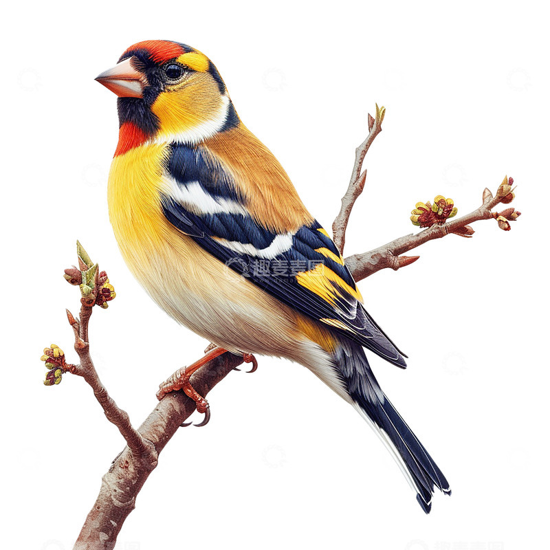 高清大图下载【趣麦麦图】枝头上的一只小鸟，美丽的