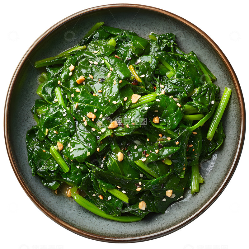 高清大图下载【趣麦麦图】一盘菠菜美食
