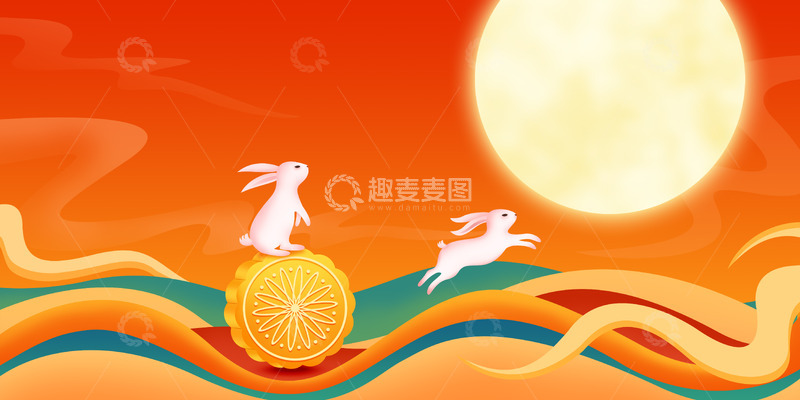 源文件下载【趣麦麦图】中式复古国潮喜庆中秋国庆海报背景