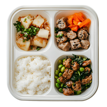 一个盒饭方便快餐