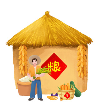 秋天农民粮食丰收