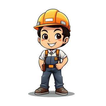 可爱的建筑工人