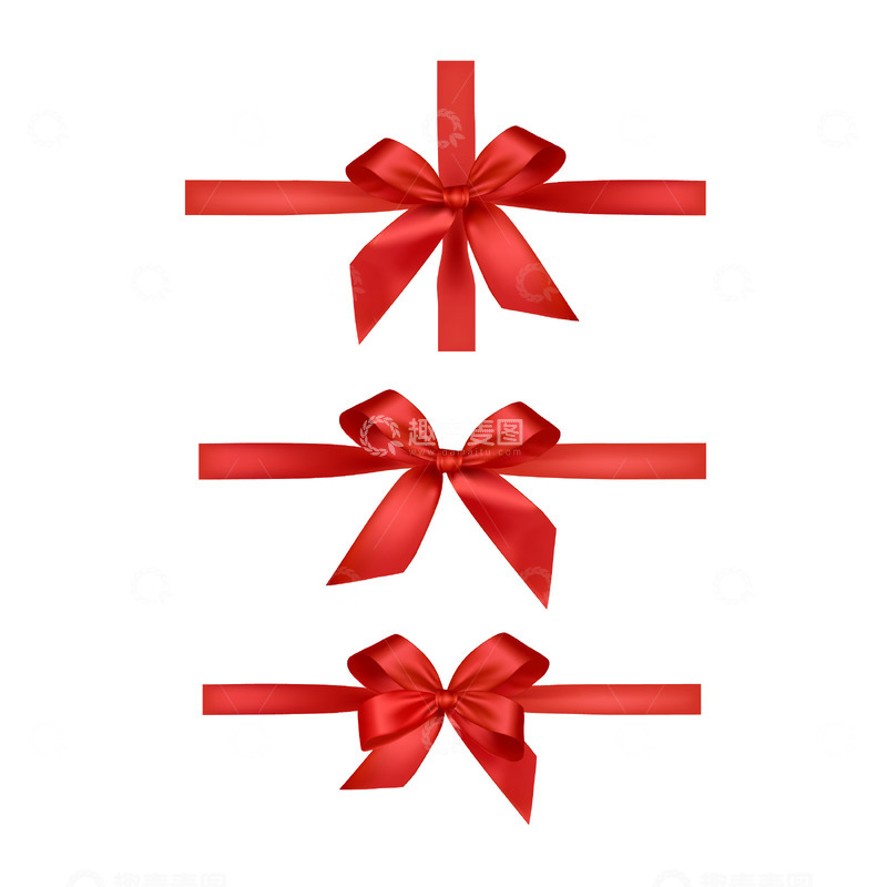 源文件下载【趣麦麦图】节日礼物红色喜庆装饰蝴蝶结