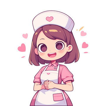 可爱的卡通护士