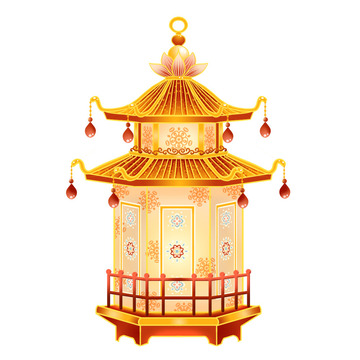 春节黄色宫灯