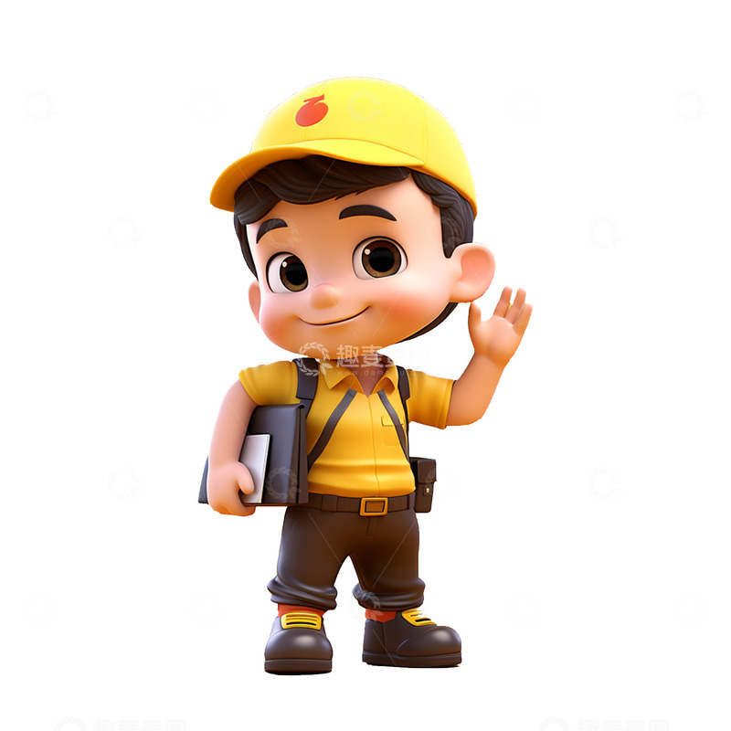 高清大图下载【趣麦麦图】带着帽子的3D男孩