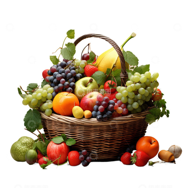 高清大图下载【趣麦麦图】-一篮子瓜果蔬菜