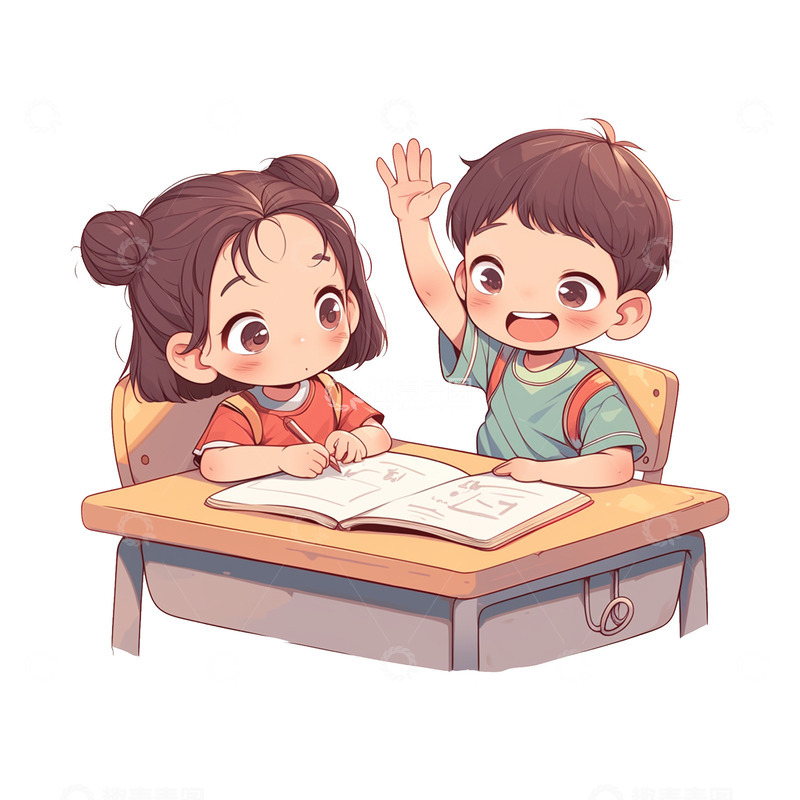 坐在一起学习的同桌