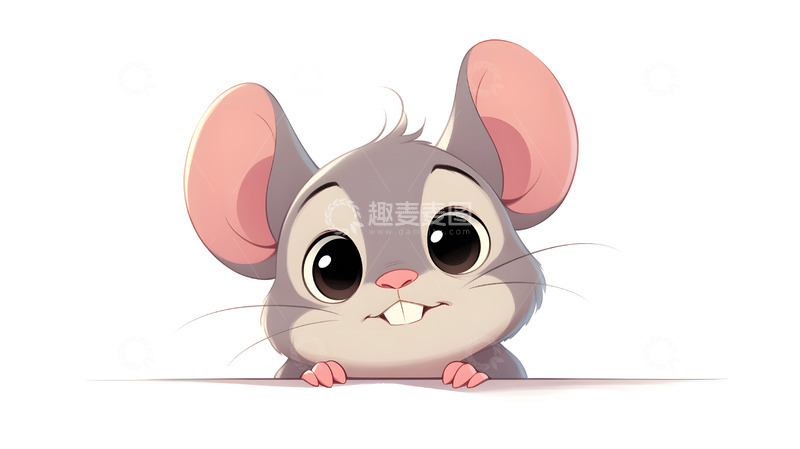 高清大图下载【趣麦麦图】可爱卡通小老鼠头像插画