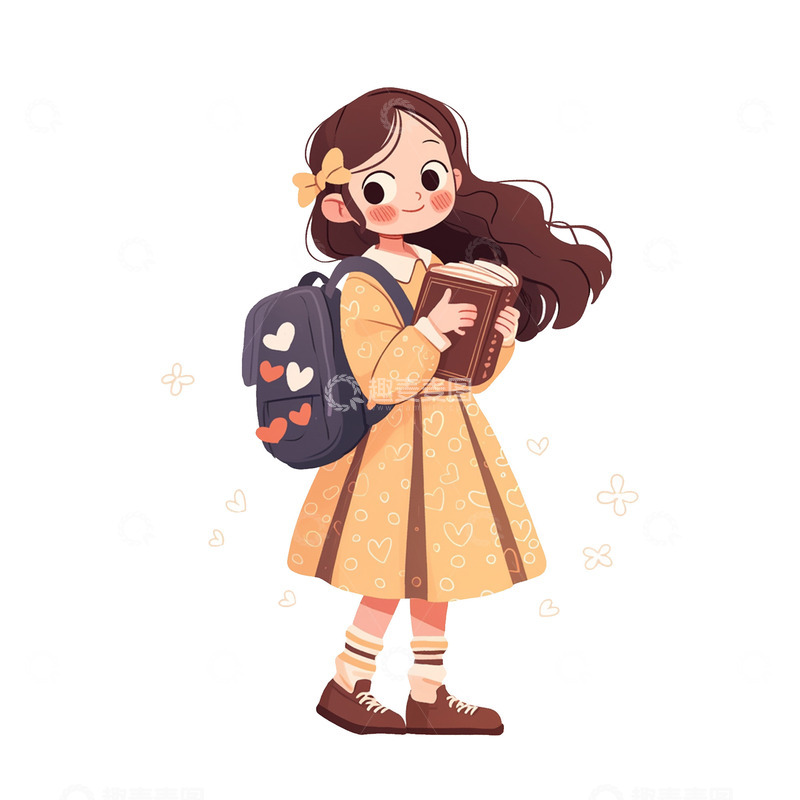 高清大图下载【趣麦麦图】一个可爱的长发女孩