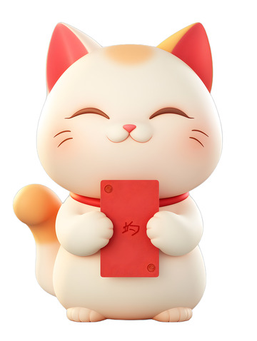 可爱的发财猫猫咪