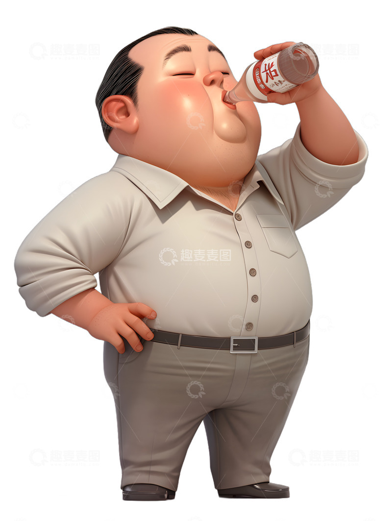 高清大图下载【趣麦麦图】喝白酒的中年人大叔