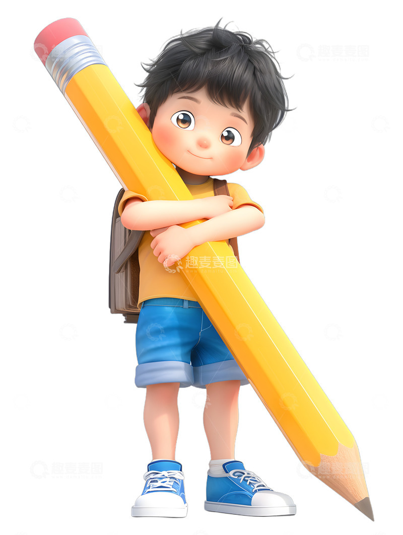 高清大图下载【趣麦麦图】男生与铅笔笔