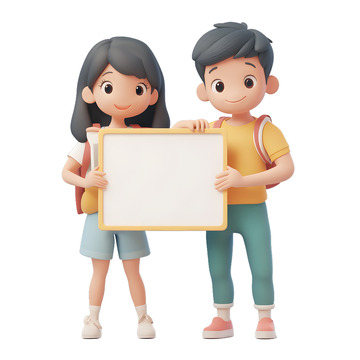 3D学生展示开学季信息提示