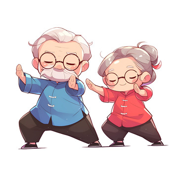 打太极的爷爷奶奶
